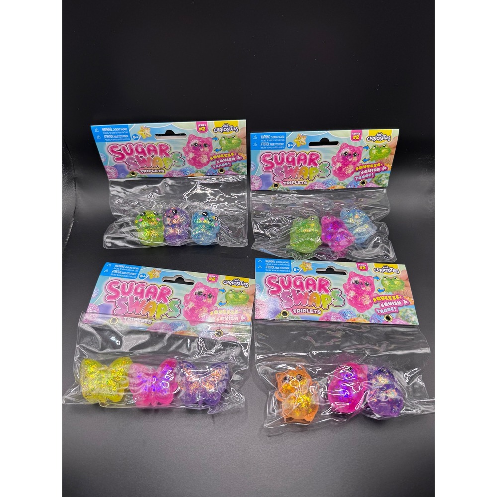 Orb Curiosities Sugar Swaps Triplets Series 2 Squishy Toy Lot 4 Packs New